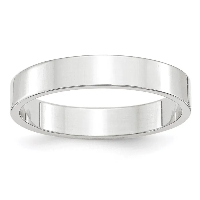 Solid 10K White Gold 4mm Light Weight Flat MensWomens Wedding Band Ring Size 135 Goldia Rings Solid 10K White Gold 4mm Light Weight Flat MensWomens Wedding Band Ring Size 135 Goldia Rings