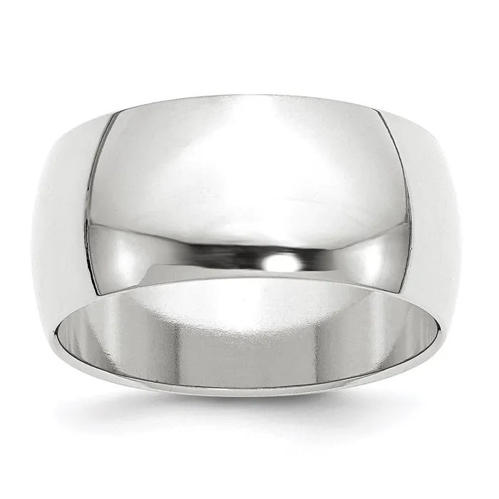 Solid 14K White Gold 10mm Half Round MensWomens Wedding Band Ring Size 13 Goldia Rings Solid 14K White Gold 10mm Half Round MensWomens Wedding Band Ring Size 13 Goldia Rings