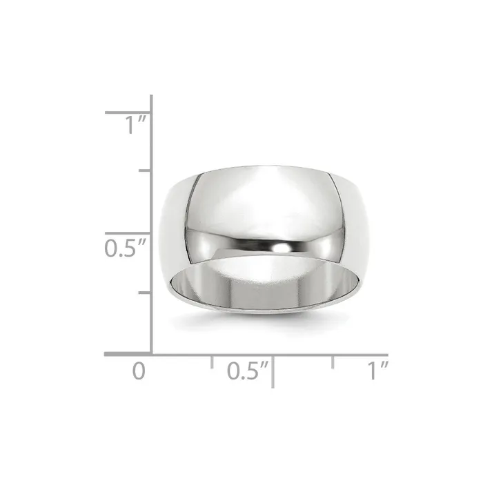 Solid 14K White Gold 10mm Half Round MensWomens Wedding Band Ring Size 13 Goldia Rings Solid 14K White Gold 10mm Half Round MensWomens Wedding Band Ring Size 13 Goldia Rings