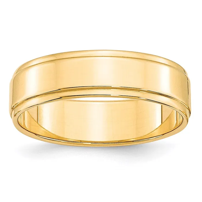 Solid 14K Yellow Gold 6mm Flat with Step Edge MensWomens Wedding Band Ring Size 115 Goldia Rings Solid 14K Yellow Gold 6mm Flat with Step Edge MensWomens Wedding Band Ring Size 115 Goldia Rings