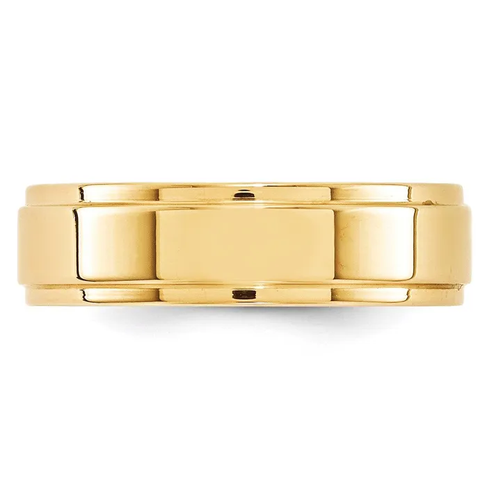 Solid 14K Yellow Gold 6mm Flat with Step Edge MensWomens Wedding Band Ring Size 115 Goldia Rings Solid 14K Yellow Gold 6mm Flat with Step Edge MensWomens Wedding Band Ring Size 115 Goldia Rings