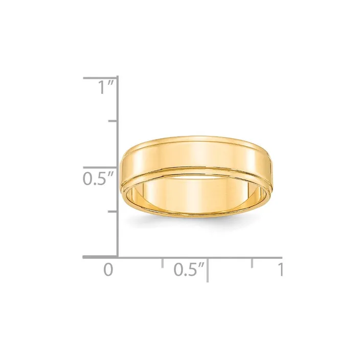 Solid 14K Yellow Gold 6mm Flat with Step Edge MensWomens Wedding Band Ring Size 115 Goldia Rings Solid 14K Yellow Gold 6mm Flat with Step Edge MensWomens Wedding Band Ring Size 115 Goldia Rings