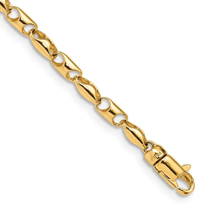 Solid 14K Yellow Gold 75 inch 31mm Fancy Link with Lobter Clasp Bracelet MDS Bracelets Solid 14K Yellow Gold 75 inch 31mm Fancy Link with Lobter Clasp Bracelet MDS Bracelets