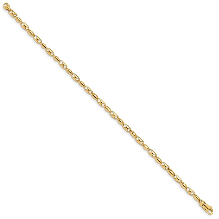 Solid 14K Yellow Gold 75 inch 31mm Fancy Link with Lobter Clasp Bracelet MDS Bracelets Solid 14K Yellow Gold 75 inch 31mm Fancy Link with Lobter Clasp Bracelet MDS Bracelets