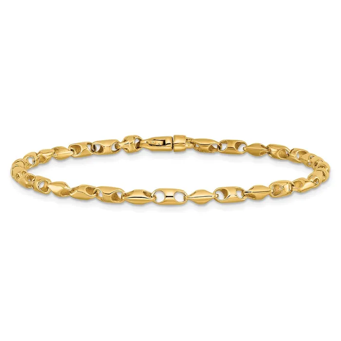 Solid 14K Yellow Gold 75 inch 31mm Fancy Link with Lobter Clasp Bracelet MDS Bracelets Solid 14K Yellow Gold 75 inch 31mm Fancy Link with Lobter Clasp Bracelet MDS Bracelets
