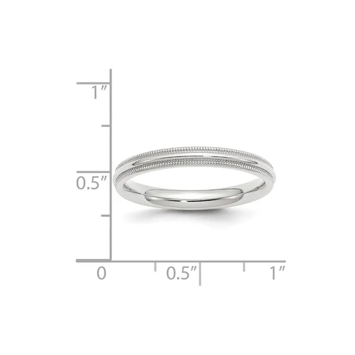 Solid 18K White Gold 3mm Milgrain Comfort Fit MensWomens Wedding Band Ring Size 45 Goldia Rings Solid 18K White Gold 3mm Milgrain Comfort Fit MensWomens Wedding Band Ring Size 45 Goldia Rings