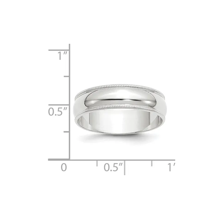 Solid 18K White Gold 6mm Light Weight Milgrain Half Round MensWomens Wedding Band Ring Size 85 Goldia Rings Solid 18K White Gold 6mm Light Weight Milgrain Half Round MensWomens Wedding Band Ring Size 85 Goldia Rings
