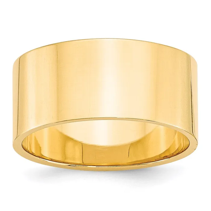 Solid 18K Yellow Gold 10mm Light Weight Flat MensWomens Wedding Band Ring Size 4 Goldia Rings Solid 18K Yellow Gold 10mm Light Weight Flat MensWomens Wedding Band Ring Size 4 Goldia Rings