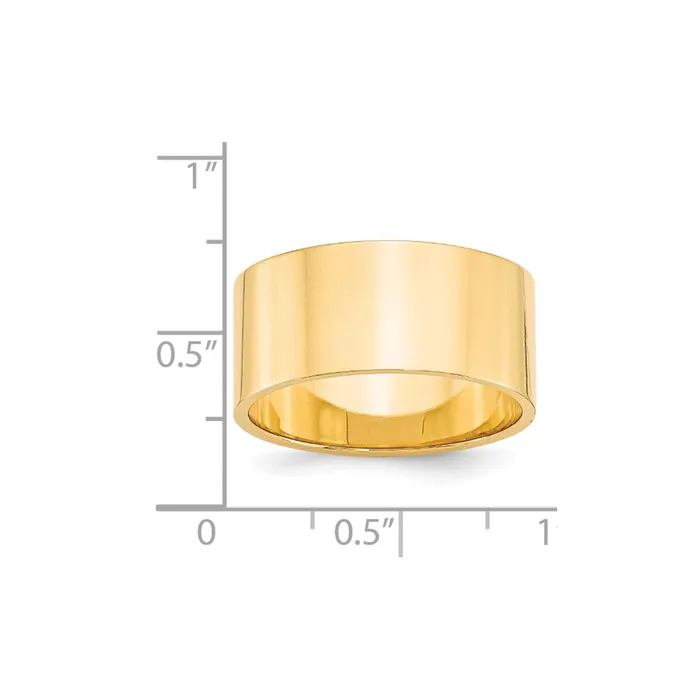 Solid 18K Yellow Gold 10mm Light Weight Flat MensWomens Wedding Band Ring Size 4 Goldia Rings Solid 18K Yellow Gold 10mm Light Weight Flat MensWomens Wedding Band Ring Size 4 Goldia Rings