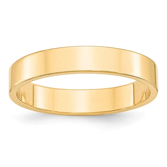 Solid 18K Yellow Gold 4mm Light Weight Flat MensWomens Wedding Band Ring Size 55 Goldia Rings Solid 18K Yellow Gold 4mm Light Weight Flat MensWomens Wedding Band Ring Size 55 Goldia Rings