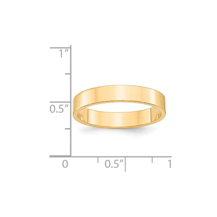 Solid 18K Yellow Gold 4mm Light Weight Flat MensWomens Wedding Band Ring Size 55 Goldia Rings Solid 18K Yellow Gold 4mm Light Weight Flat MensWomens Wedding Band Ring Size 55 Goldia Rings