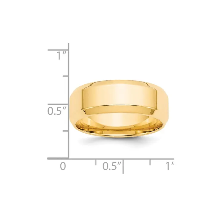 Solid 18K Yellow Gold 8mm Bevel Edge Comfort Fit MensWomens Wedding Band Ring Size 4 Goldia Rings Solid 18K Yellow Gold 8mm Bevel Edge Comfort Fit MensWomens Wedding Band Ring Size 4 Goldia Rings