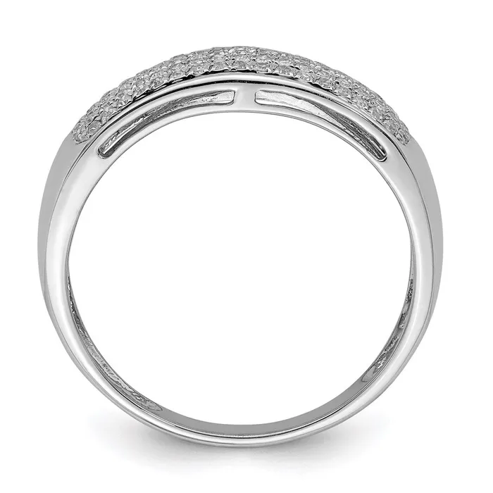 Sterling Silver Rhodium Plated Diamond Ladies Band Goldia Rings