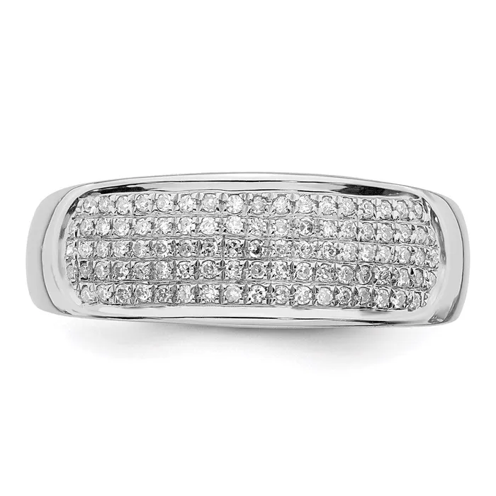 Sterling Silver Rhodium Plated Diamond Ladies Band Goldia Rings