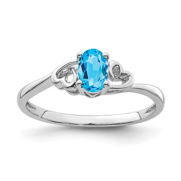 Sterling Silver Rhodiumplated Light Swiss Blue Topaz Ring Goldia Rings