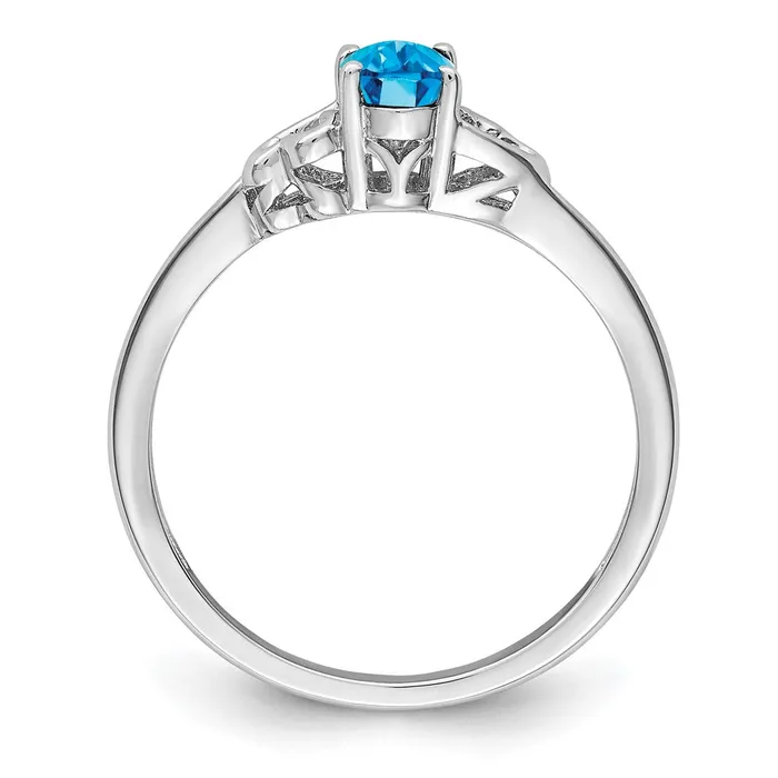 Sterling Silver Rhodiumplated Light Swiss Blue Topaz Ring Goldia Rings