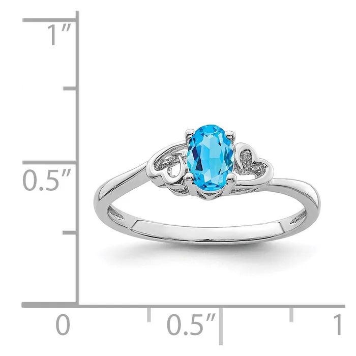 Sterling Silver Rhodiumplated Light Swiss Blue Topaz Ring Goldia Rings