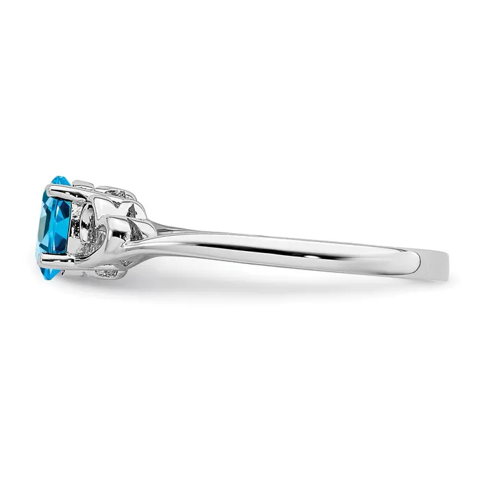 Sterling Silver Rhodiumplated Light Swiss Blue Topaz Ring Goldia Rings