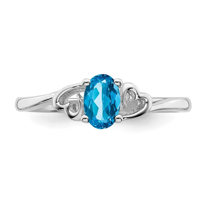 Sterling Silver Rhodiumplated Light Swiss Blue Topaz Ring Goldia Rings