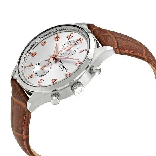 Watches Original William L 1985 Vintage Silver Dial Mens Chronograph Brown Leather Watch WLAC02GOCM JMS always Watches Original William L 1985 Vintage Silver Dial Mens Chronograph Brown Leather Watch WLAC02GOCM JMS always
