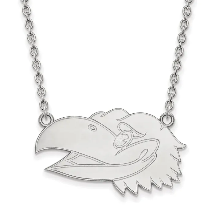 10K White Gold University of Kansas Large Pendant with Necklace TreasureFineJewelers Necklaces 10K White Gold University of Kansas Large Pendant with Necklace TreasureFineJewelers Necklaces
