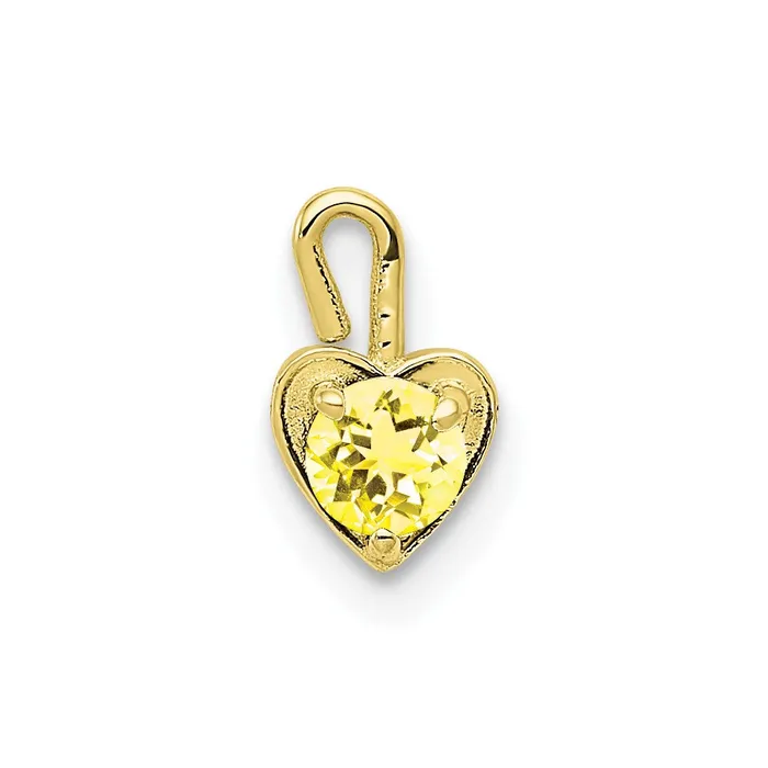 10K Yellow Gold November Synthetic Birthstone Heart Charm TreasureFineJewelers Charm Necklaces 10K Yellow Gold November Synthetic Birthstone Heart Charm TreasureFineJewelers Charm Necklaces