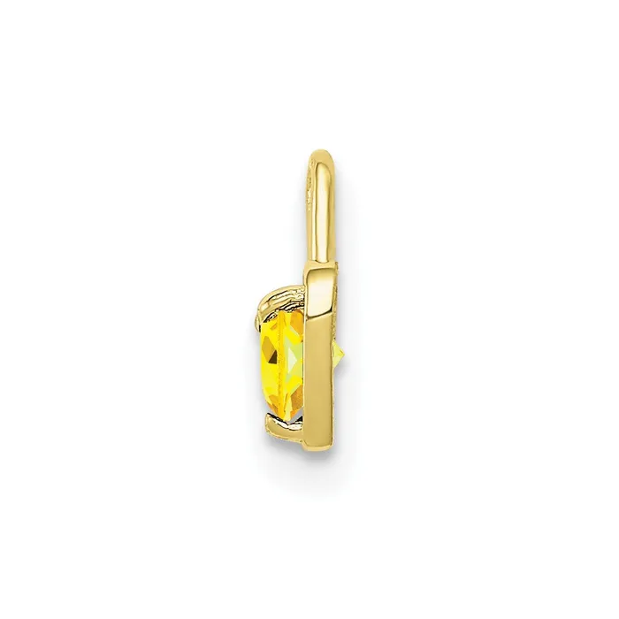 10K Yellow Gold November Synthetic Birthstone Heart Charm TreasureFineJewelers Charm Necklaces