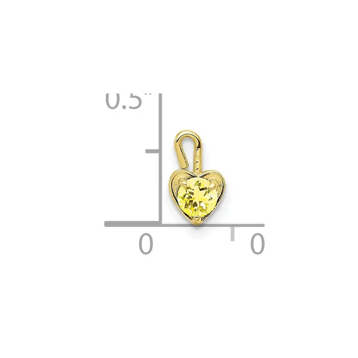 10K Yellow Gold November Synthetic Birthstone Heart Charm TreasureFineJewelers Charm Necklaces