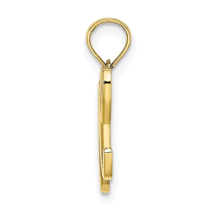 10k Yellow Gold Polished H Script Initial Charm TreasureFineJewelers Charm Necklaces