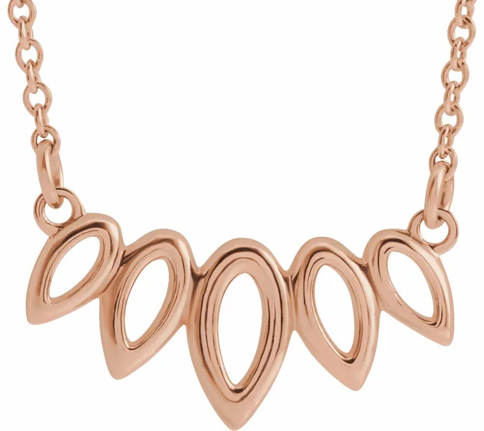 14K Rose Gold Leaf 1618 Necklace TreasureFineJewelers Necklaces