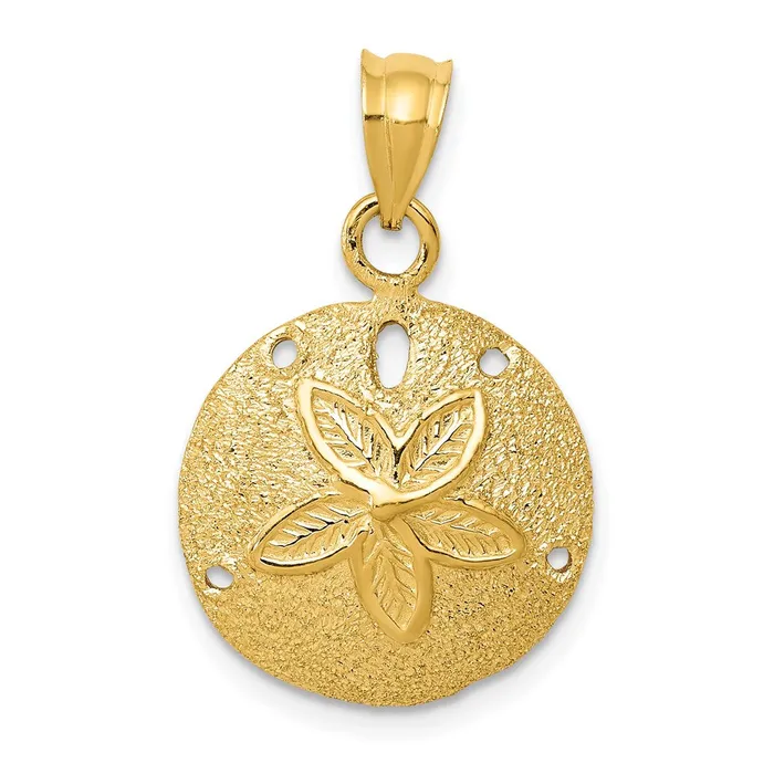14k Solid Polished LaserCut Sand Dollar Pendant TreasureFineJewelers Necklaces 14k Solid Polished LaserCut Sand Dollar Pendant TreasureFineJewelers Necklaces