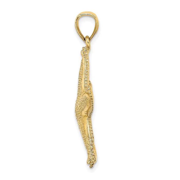 14K Texutred Starfish Charm TreasureFineJewelers Charm Necklaces