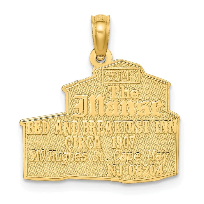 14K The MANSE BED and BREAKFAST CAPE MAY NJ Charm TreasureFineJewelers Charm Necklaces