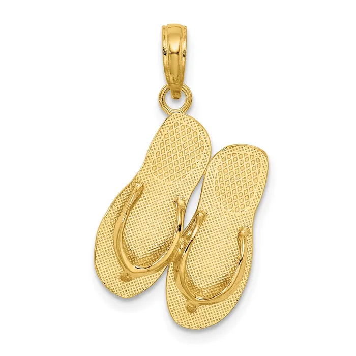 14K TURKS AND CAICOS Double FlipFlop Charm TreasureFineJewelers Charm Necklaces 14K TURKS AND CAICOS Double FlipFlop Charm TreasureFineJewelers Charm Necklaces