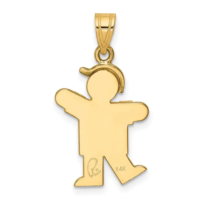 14k TwoTone Small Boy w Hat on Left Engravable Charm TreasureFineJewelers Charm Necklaces