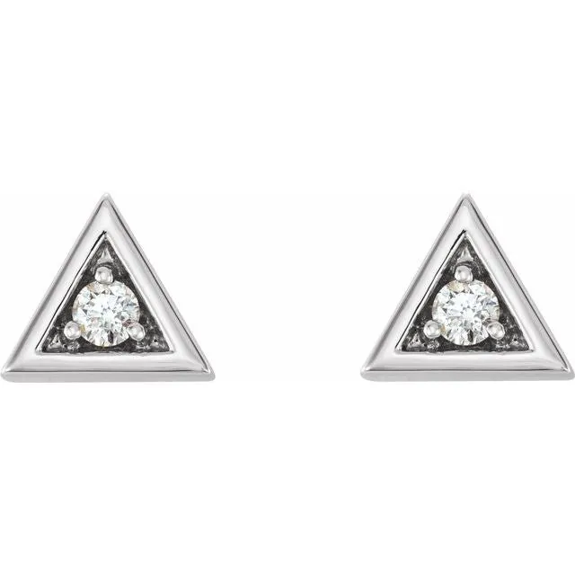 14K White 18 CTW Diamond Triangle Earrings TreasureFineJewelers Earrings