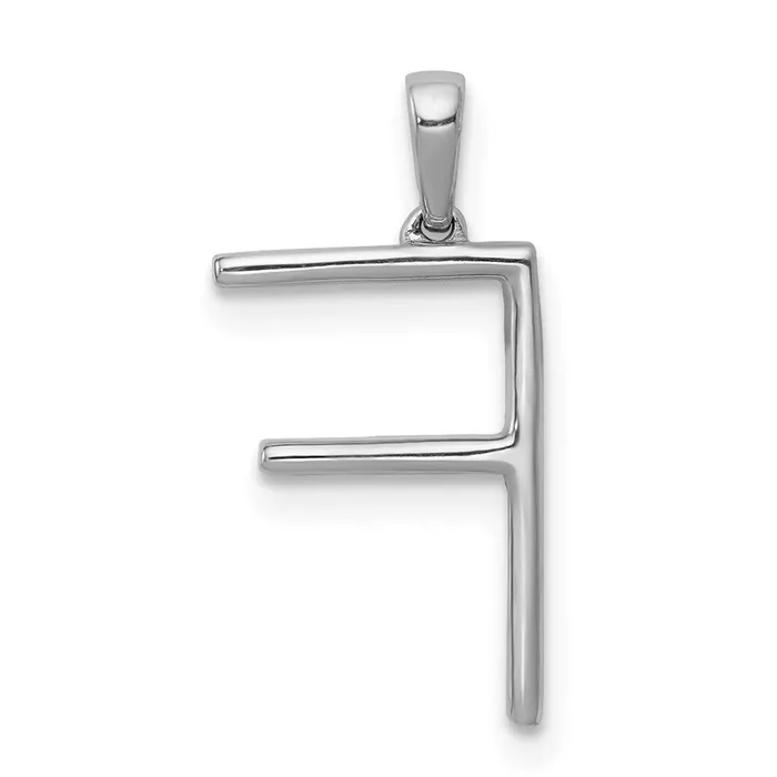 14K White Gold Diamond Letter F Initial Pendant TreasureFineJewelers Necklaces