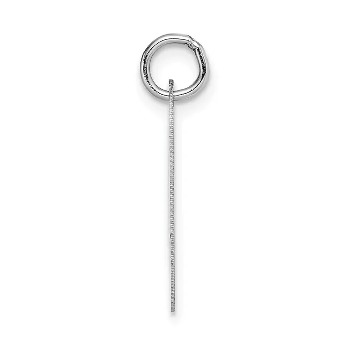 14k White Gold Large Fancy Script Letter V Initial Charm TreasureFineJewelers Charm Necklaces