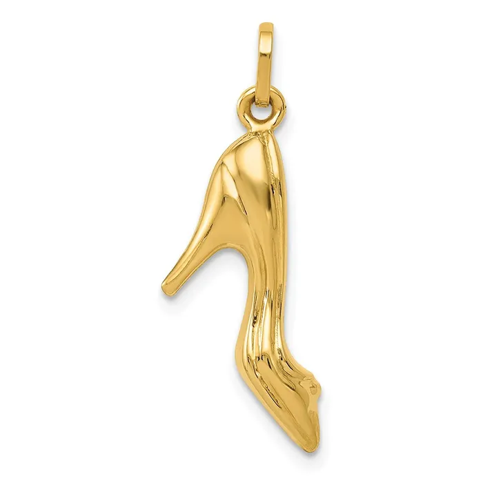 14k Yellow Gold 3D High Heel Shoe Charm TreasureFineJewelers Charm Necklaces 14k Yellow Gold 3D High Heel Shoe Charm TreasureFineJewelers Charm Necklaces
