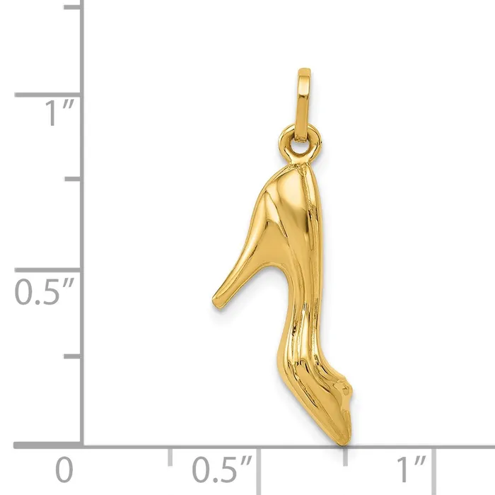 14k Yellow Gold 3D High Heel Shoe Charm TreasureFineJewelers Charm Necklaces