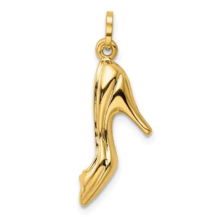 14k Yellow Gold 3D High Heel Shoe Charm TreasureFineJewelers Charm Necklaces