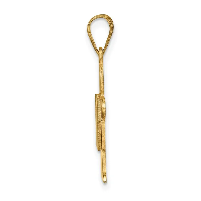 14k Yellow Gold Solid Satin Engravable Boy Charm TreasureFineJewelers Charm Necklaces