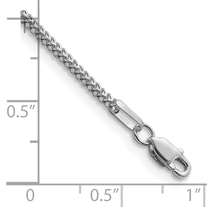 Bracelets TreasureFineJewelers 14k White Gold 13mm Franco with Lobster Clasp Bracelet