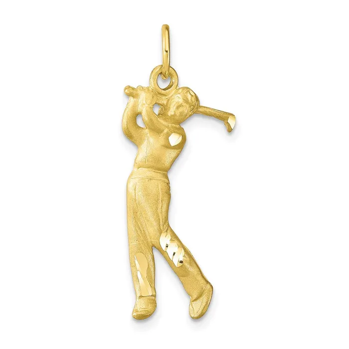 Charm Necklaces 10K Golfer Charm TreasureFineJewelers