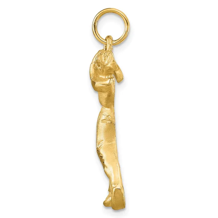 Charm Necklaces 10K Golfer Charm TreasureFineJewelers