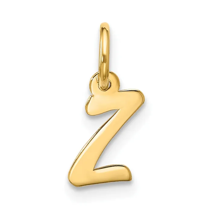 Charm Necklaces 10k Yellow Gold Small Script Initial Z Charm TreasureFineJewelers Charm Necklaces 10k Yellow Gold Small Script Initial Z Charm TreasureFineJewelers
