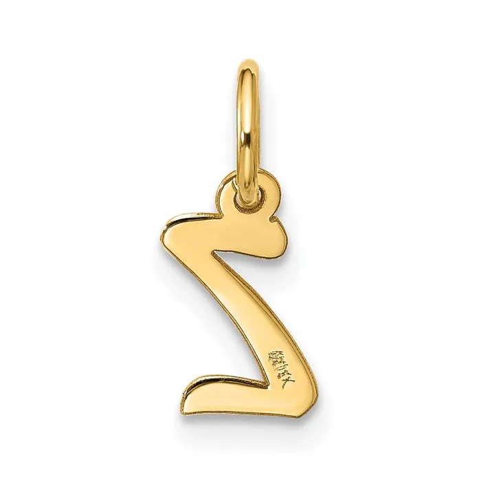 Charm Necklaces 10k Yellow Gold Small Script Initial Z Charm TreasureFineJewelers