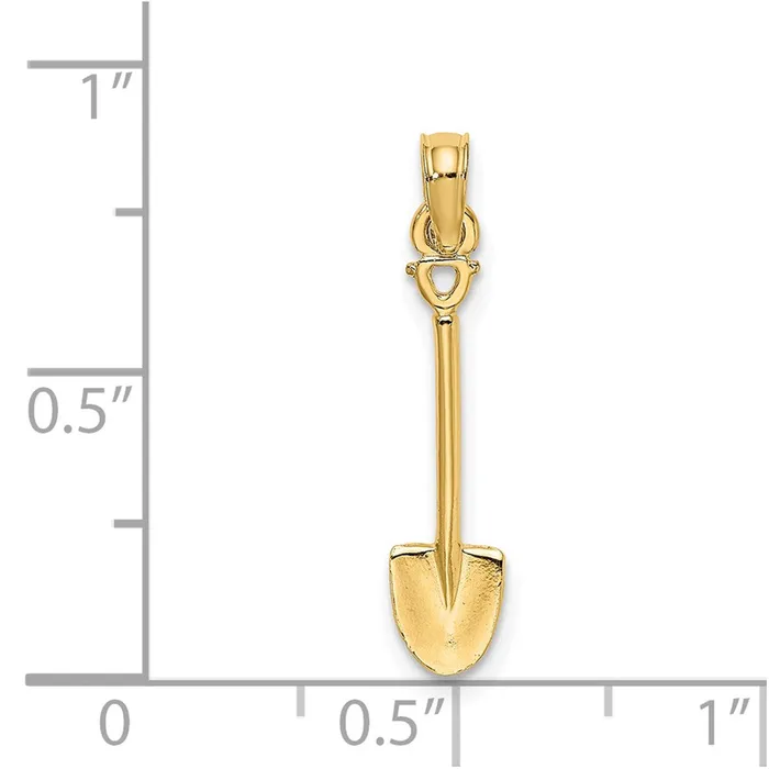 Charm Necklaces 14K 3D Polished Shovel Garden Tool Charm TreasureFineJewelers