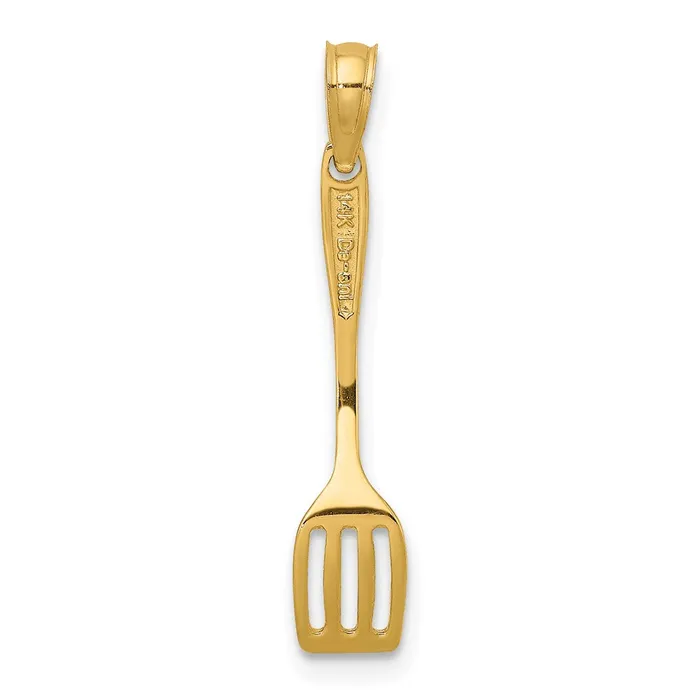 Charm Necklaces 14K 3D Polished Spatula Charm TreasureFineJewelers