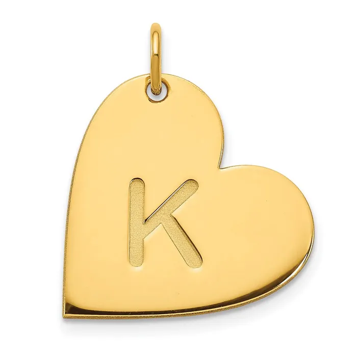 Charm Necklaces TreasureFineJewelers 10k Yellow Gold Initial Heart Charm Charm Necklaces TreasureFineJewelers 10k Yellow Gold Initial Heart Charm